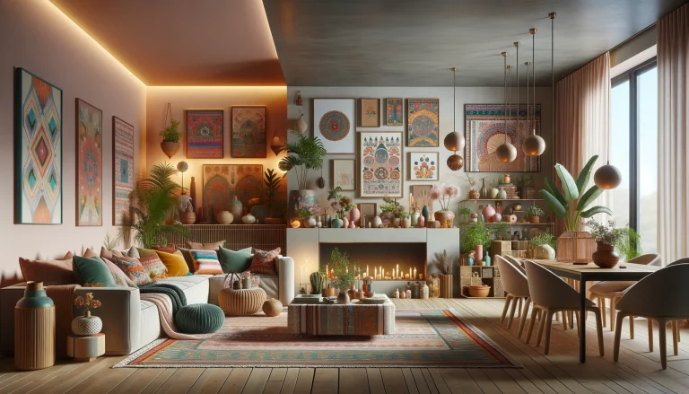 Collage of 2024 design trends